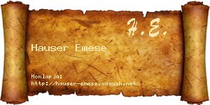 Hauser Emese névjegykártya